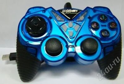 Лот: 1718620. Фото: 1. Джойстик USB-Game (16кнопок) синий. Красноярск