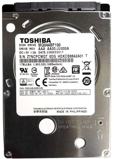 Лот: 15226900. Фото: 1. Жесткий диск Toshiba MQ04ABF100... Жёсткие диски (HDD)