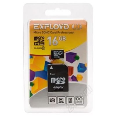 Лот: 3428211. Фото: 1. 16Gb MicroSDHC Exployd class 10... Карты памяти