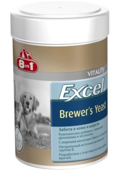 Лот: 7073368. Фото: 1. Витамины 8in1 Excel Brewer's Yeast... Косметика для животных