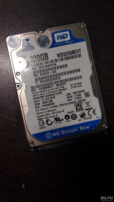 Лот: 13150964. Фото: 1. WD WD3200BEVT 320 Gb Для ноутбука... Жёсткие диски (HDD)