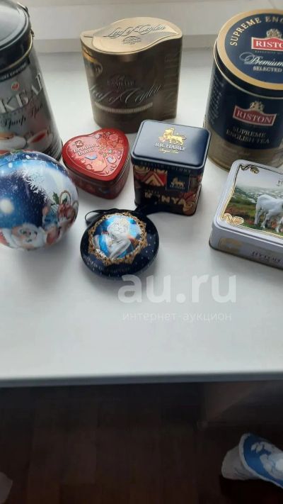 Лот: 24786914. Фото: 1. 10 металлических баночек из-под... Контейнеры, банки