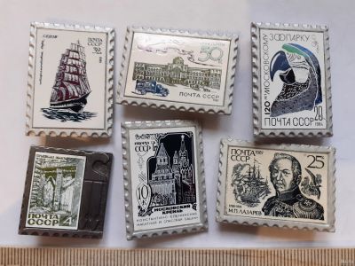Лот: 18247630. Фото: 1. (№11447) значки Почта СССР 6 шт... Сувенирные
