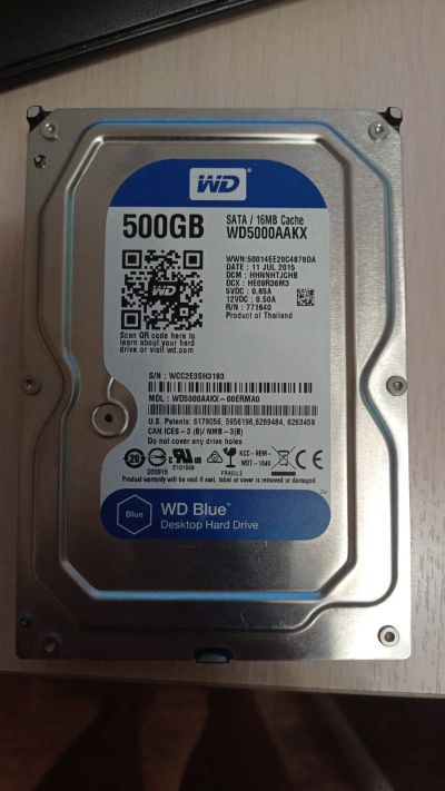 Лот: 19670302. Фото: 1. Hdd WD 500Gb неисправен. Жёсткие диски (HDD)