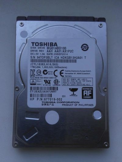 Лот: 7742236. Фото: 1. Жесткий диск Toshiba MQ01ABD100... Жёсткие диски (HDD)