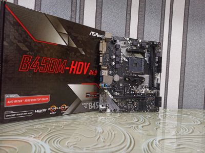 Лот: 17704913. Фото: 1. Материнская плата Asrock B450M-HDV... Материнские платы