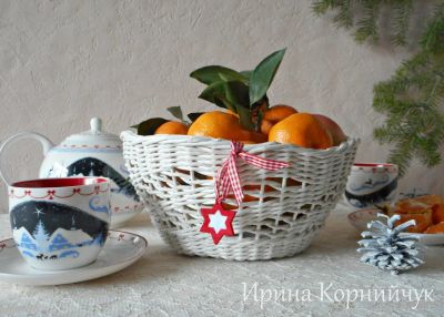 Лот: 15112693. Фото: 1. Белая плетеная корзинка "Ажурная... Формы для запекания, выпечки