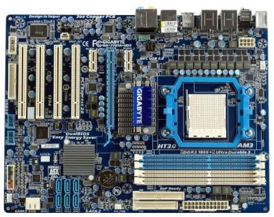 Лот: 12450031. Фото: 1. Материнская плата Gigabyte GA-770T-D3L... Материнские платы