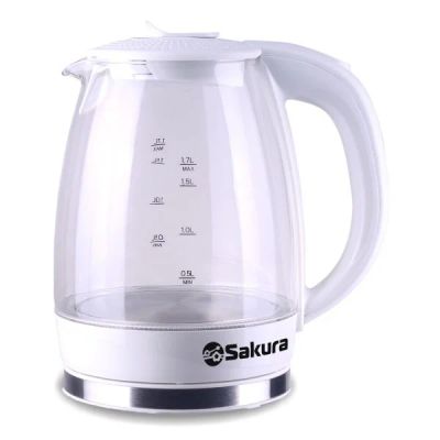 Лот: 14815291. Фото: 1. Чайник электрический Sakura SA-2717W. Чайники, кофемашины, кулеры