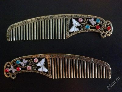 Лот: 2351533. Фото: 1. Расчёска-гребешок с бабочками... Другое (ювелирные изделия, бижутерия, часы)