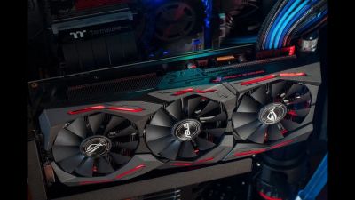 Лот: 19830890. Фото: 1. Видеокарта Vega 56 8Gb Asus Rog... Видеокарты