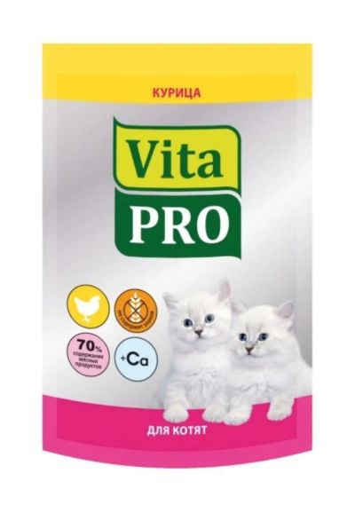 Лот: 5109812. Фото: 1. Паучи VitaPRO для котят, с курицей... Корма