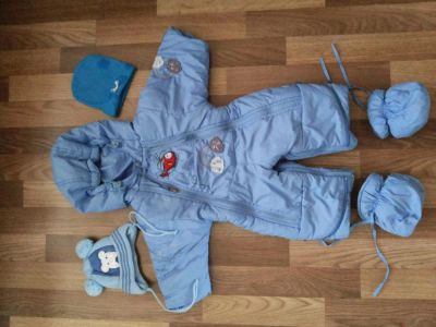 Лот: 5130455. Фото: 1. Комбинезон + 2 шапочки. Верхняя одежда