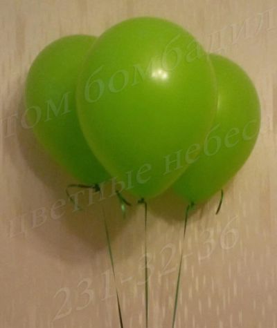 Лот: 3768216. Фото: 1. Зеленый шарик воздушный с гелием... Воздушные шары