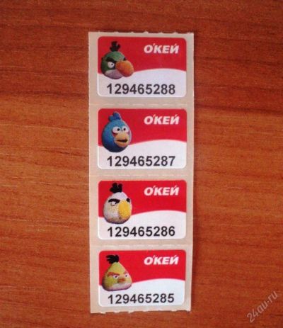 Лот: 3105674. Фото: 1. Наклейки О'кей Angry birds 26... Наклейки, карточки, вкладыши