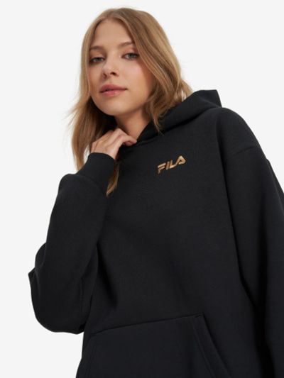 Лот: 23910709. Фото: 1. Худи женское FILA Essential, Черный. Другое (спортивная одежда)