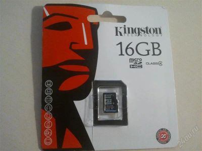 Лот: 2204952. Фото: 1. Память Kingston (SDHC) 16 Gb class... Карты памяти