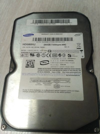 Лот: 14546714. Фото: 1. Жёсткий диск HDD Samsung 80GB... Жёсткие диски (HDD)