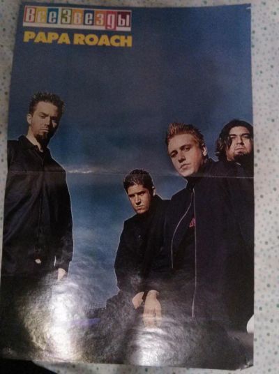 Лот: 5129564. Фото: 1. Постер плакат Papa Roach - Panic... Наклейки, фантики, вкладыши