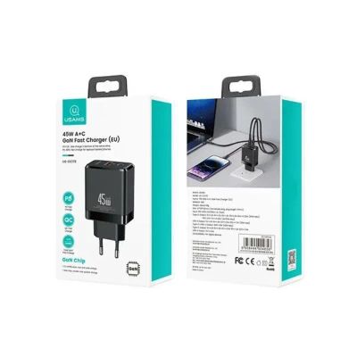 Лот: 22143044. Фото: 1. СЗУ USAMS CD-CC178 USB-A+USB-C... Зарядные устройства, блоки питания, адаптеры сетевые для смартфонов