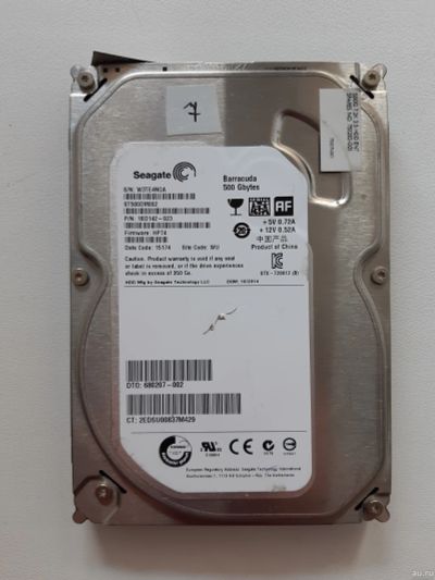 Лот: 13712583. Фото: 1. Жесткий диск №7 500гб 3.5 7200об... Жёсткие диски (HDD)