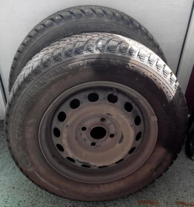 Лот: 4562801. Фото: 1. Колеса на 14 на дисках (шины Michelin... Шины на дисках