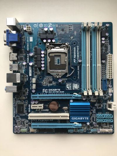Лот: 24877176. Фото: 1. MB Gigabyte GA-H77M-D3H rev.1... Материнские платы