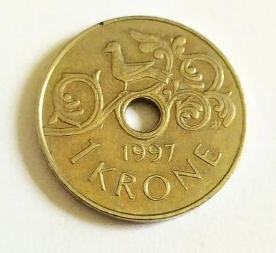 Лот: 25605816. Фото: 1. Норвегия 1 крона 1997 первый год... Европа