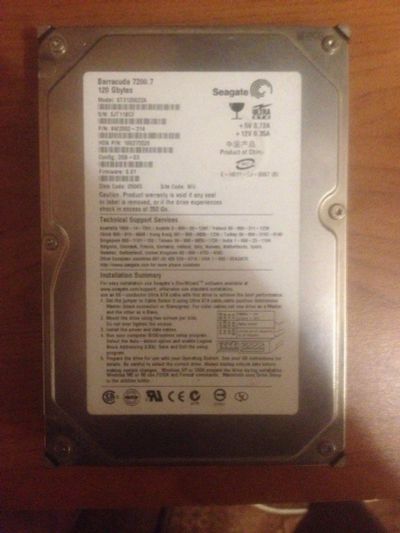 Лот: 10995373. Фото: 1. Жесткий диск seagate 120 ide. Жёсткие диски (HDD)