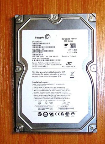 Лот: 3385754. Фото: 1. Seagate ST3500320AS 500GB. Жёсткие диски (HDD)