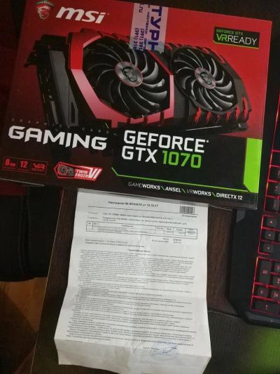Лот: 11335317. Фото: 1. msi gaming gtx 1070. Видеокарты