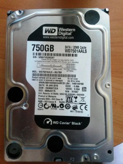 Лот: 5189446. Фото: 1. Жесткий диск 750 Gb WD. Жёсткие диски (HDD)