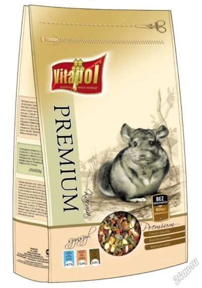 Лот: 5840452. Фото: 1. Корм Vitapol Premium для шиншилл... Корма