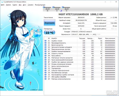 Лот: 17488621. Фото: 1. Жесткий диск 1Tb 7200rpm HGST... Жёсткие диски (HDD)