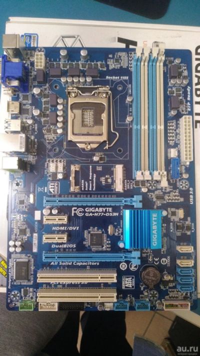 Лот: 13765228. Фото: 1. мат плата GigaByte GA-H77-DS3H. Материнские платы