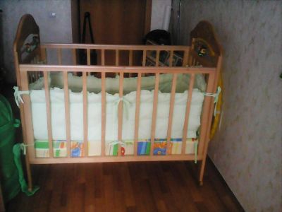Лот: 5525779. Фото: 1. продам кроватку+матрас+бортики... Детские кровати и кроватки