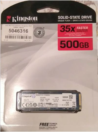 Лот: 20775441. Фото: 1. SSD-накопитель Kingston NV1 500Gb. SSD-накопители