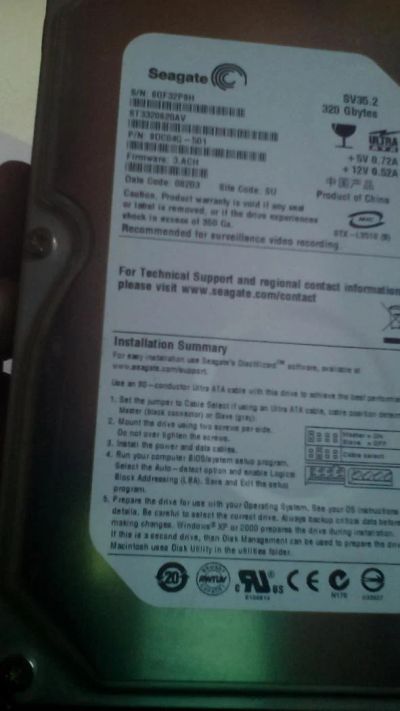 Лот: 5336938. Фото: 1. жеский диск HDD 3,5 320gb. Жёсткие диски (HDD)