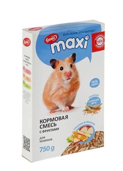 Лот: 16310128. Фото: 1. MAXI кормовая смесь для хомяков... Корма