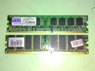 Лот: 820437. Фото: 1. оператива 1 гиг pc3200 -2 планки... Оперативная память