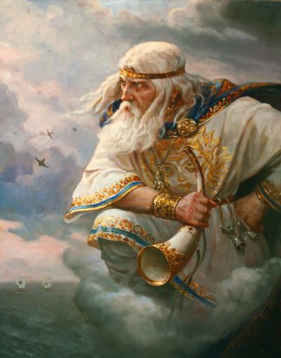 Лот: 7781405. Фото: 1. Картина " Стрибог " холст, масло... Картины, гравюры