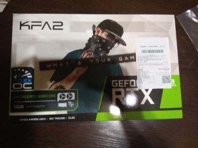 Лот: 19870133. Фото: 1. KFA2 GeForce RTX 3060 12 GB на... Видеокарты