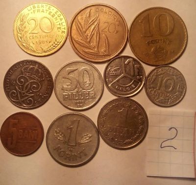 Лот: 4740621. Фото: 1. 10 иностранных монеток. Лот... Наборы монет