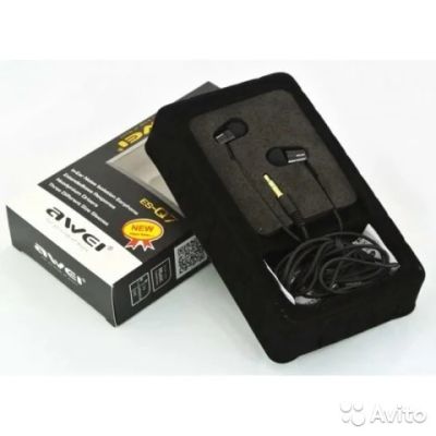 Лот: 6956391. Фото: 1. Вкладные наушники awei ES-Q7 -... Наушники, гарнитуры