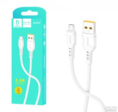 Лот: 18005738. Фото: 1. USB кабель microUSB Denmen D06V... Дата-кабели, переходники