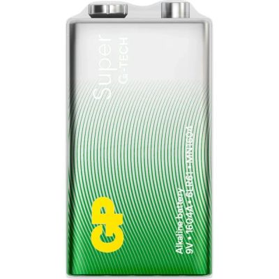 Лот: 25794722. Фото: 1. Батарейка GP 6LR61/1SH Super G-TECH... Батарейки, аккумуляторы, элементы питания