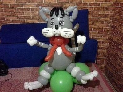 Лот: 8594490. Фото: 1. Кот из воздушных шаров. Матроскин. Воздушные шары