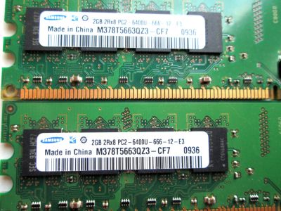 Лот: 5505701. Фото: 1. 2Gb х 2 одним лотом Samsung DDR2-800... Оперативная память