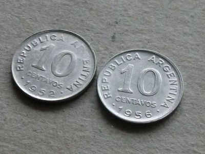 Лот: 20823133. Фото: 1. Монета 10 сентаво Аргентина 1952... Америка
