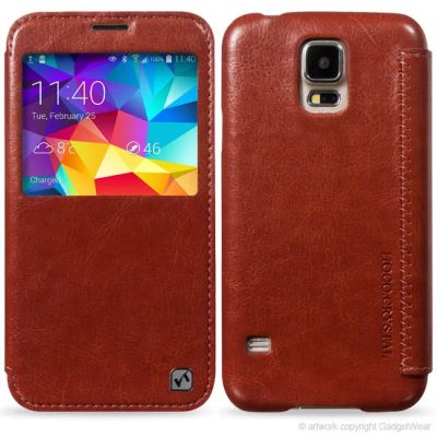 Лот: 6571846. Фото: 1. Hoco чехол Galaxy S5 Brown Распродажа. Чехлы, бамперы